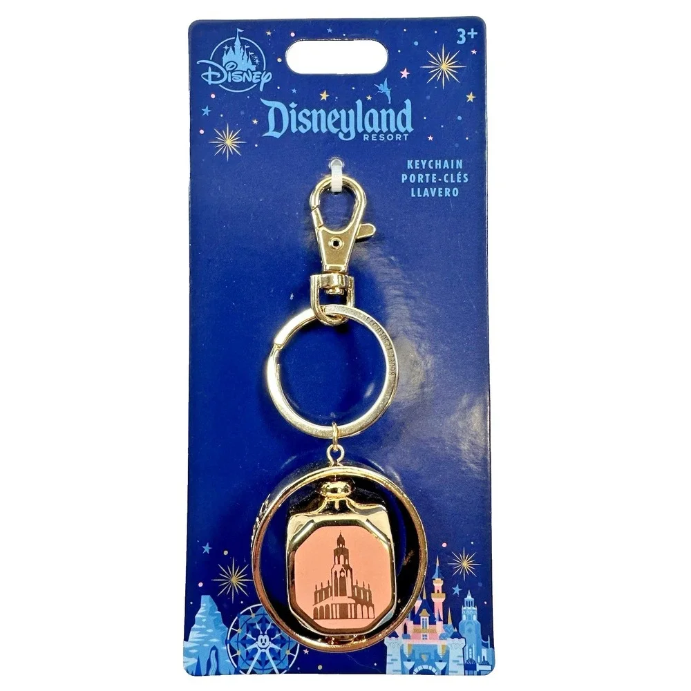 Disneyland Resort Spinner Keychain Castle Icons Disney Store Gold Tone